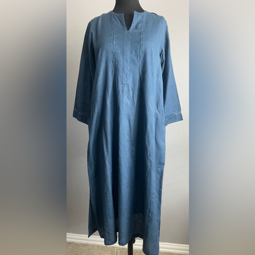 Biba Teal Kaftan Tunic with Pockets